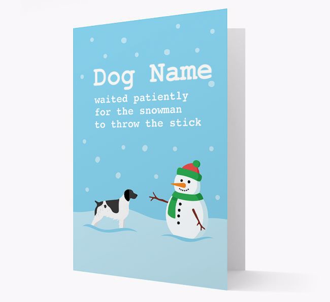 '{dogsName} and Snowman' - Personalized {breedFullName} Christmas Card